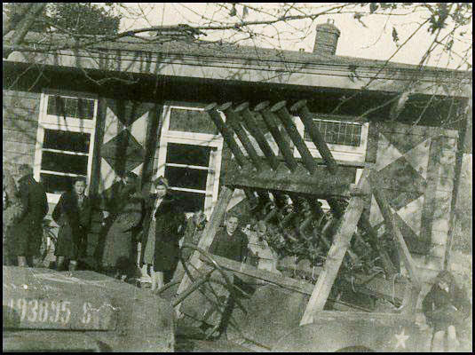 Jeep mounted bazooka rack.